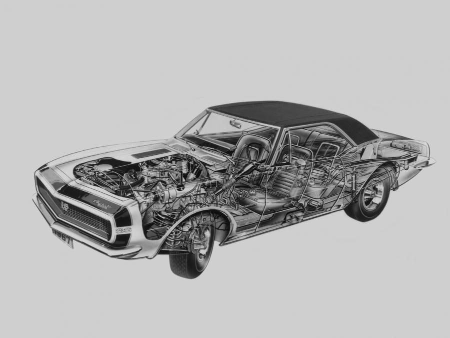Схема Chevrolet Camaro RS/SS 350 (12437) 1967 года  (фото 9 из 11)